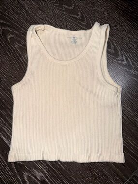 Brandy melville cream knit cropped top